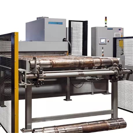 Railway axle washer is an automatic spray washer for remanufacturing purposes