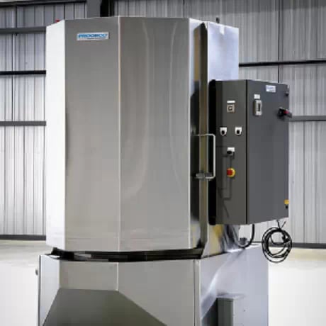 The TYPHOON®-PCE parts washer offers an ergonomic design for improved productivity and operator comfort