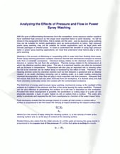Analyzing the Effects of Pressure and Flow in Power Spray Washing