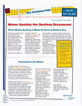 Water Quality for Cleaning and Surface Treatment