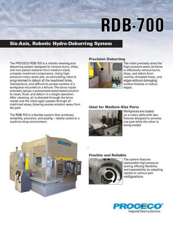 RDB-700 high-pressure robotic deburring (Document anglais)