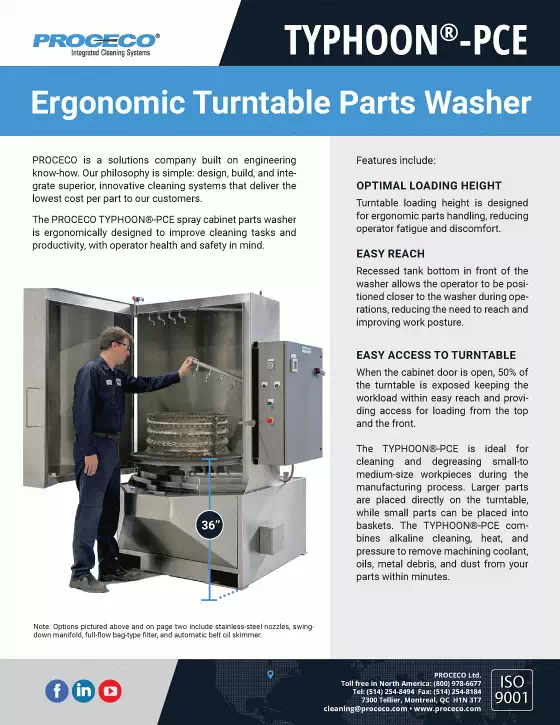 TYPHOON®-PCE Ergonomic Cabinet Parts Washer