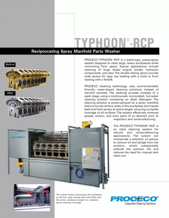 Laveuses de pièces à cadre de buse à mouvement alternatif pour charges lourdes TYPHOON®-RCP (document en anglais)