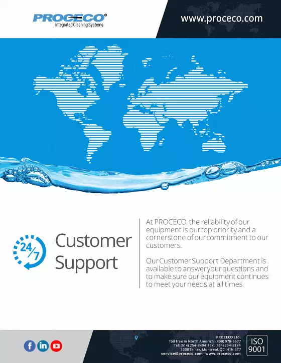 Brochure du support client 24/7 de PROCECO (document en anglais)