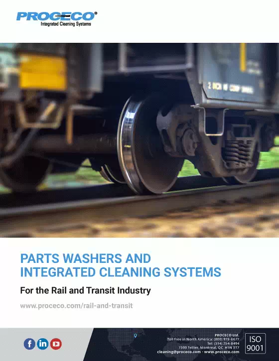  Laveuses et systèmes de nettoyage de pièces ferroviaires et de transport en commun (document en anglais)