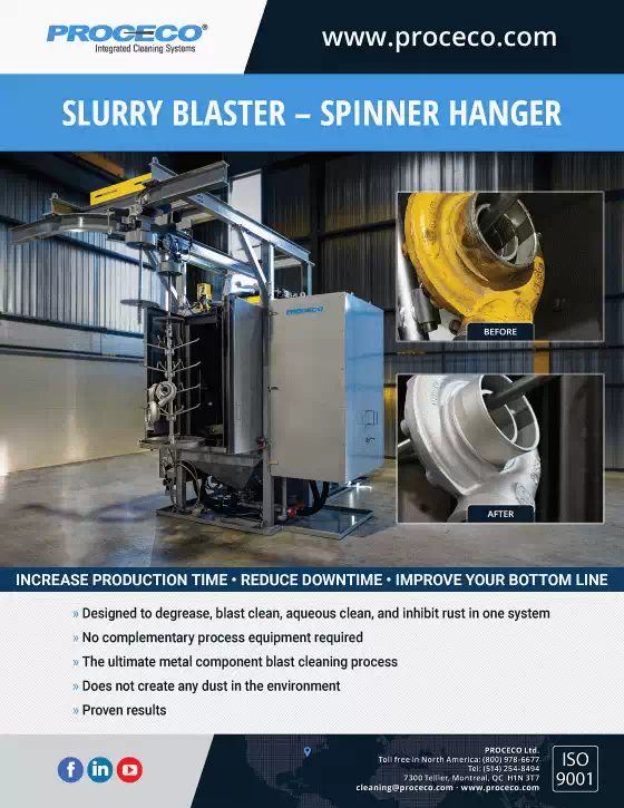 Proceco slurry blaster - spinner hanger (Document anglais)
