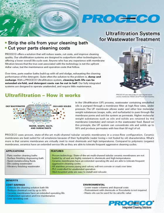 Systèmes d'ultrafiltration pour le traitement des eaux usées (document en anglais)