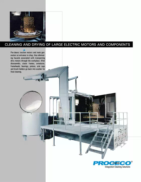 Nettoyage et séchage de gros moteurs électriques et de leurs composants (document en anglais)