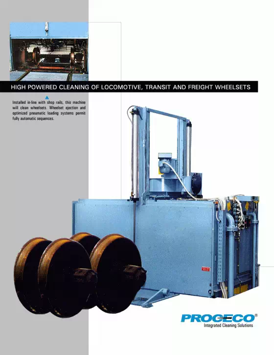 Nettoyage à haute puissance d'essieux montés de locomotives, de wagons de transport en commun et de marchandises (document en anglais)
