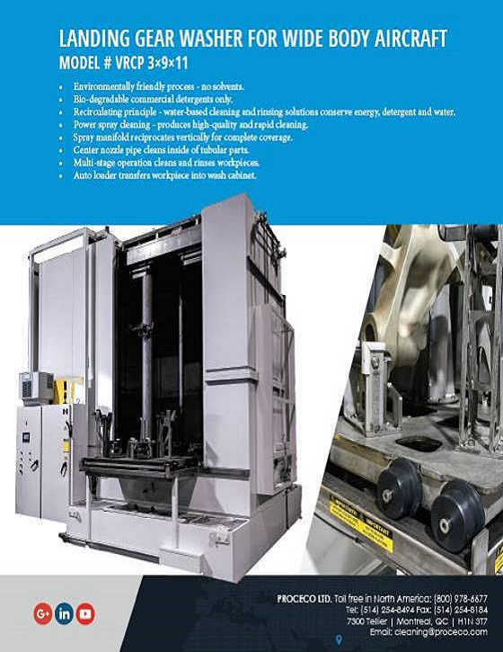Landing gear for wide body aircraft - cleaning (Document anglais)