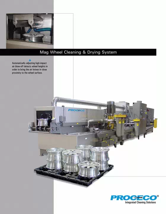 Système de nettoyage et de séchage des roues en alliage de PROCECO (document en anglais)