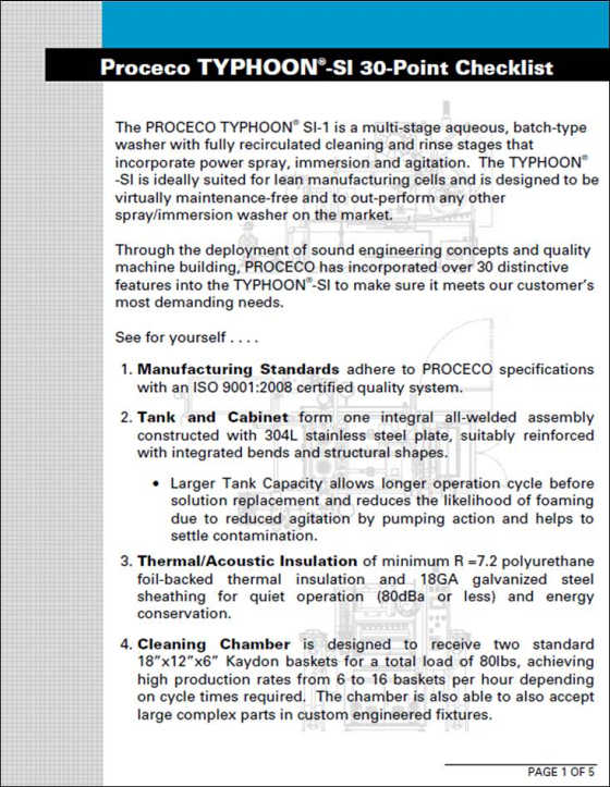 TYPHOON®-SI 30 points checklist (Document anglais)