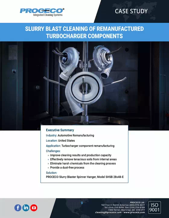 Grenaillage et nettoyage de composants de turbocompresseurs réusinés (document en anglais)