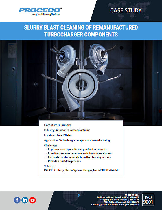 Grenaillage et nettoyage de composants de turbocompresseurs réusinés (Document anglais)