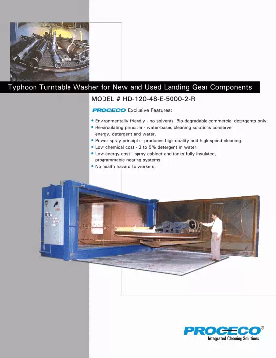 Laveuse TYPHOON pour composants de trains d'atterrissage neufs et d'occasion (document en anglais)