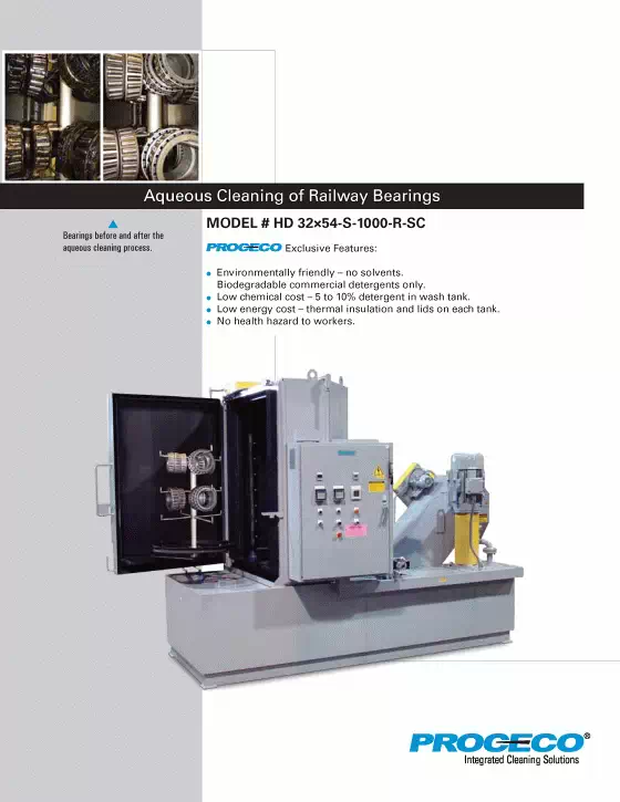 Aqueous Cleaning of Railway Bearings