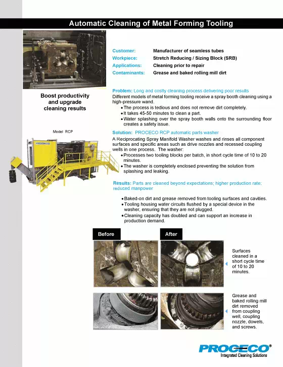 Automatic Cleaning of Metal Forming Tooling