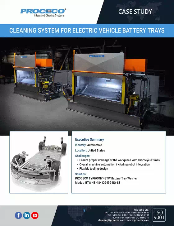 Cleaning System for Electric Vehicle Battery Trays