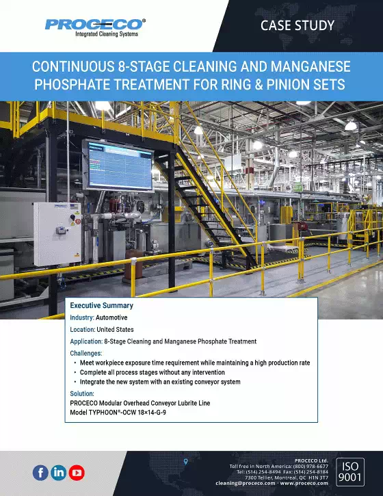  Continous 8-stage Cleaning and Manganese Phosphate Treatment for Ring & Pinion Sets