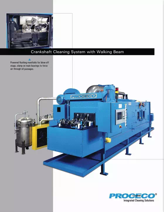 Crankshaft Cleaning System with Walking Beam