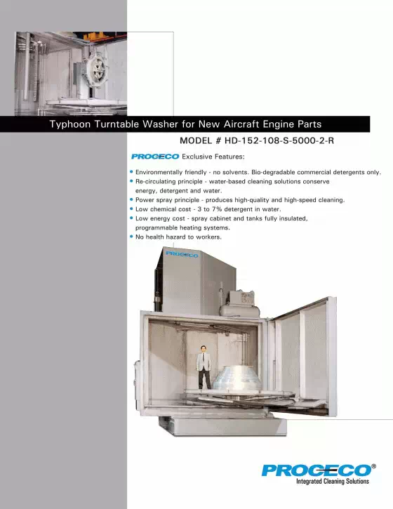 Turntable Washer for New Aircraft Engine Parts