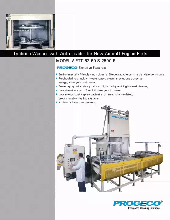 TYPHOON Turntable Washer with auto-loader for New Aircraft Engine Parts