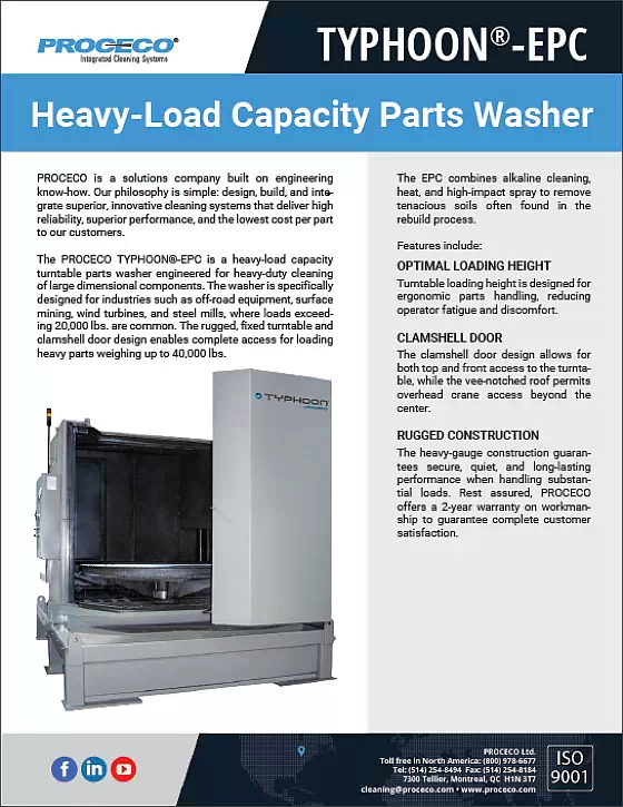 TYPHOON®-EPC - Heavy-Load Capacity Parts Washer