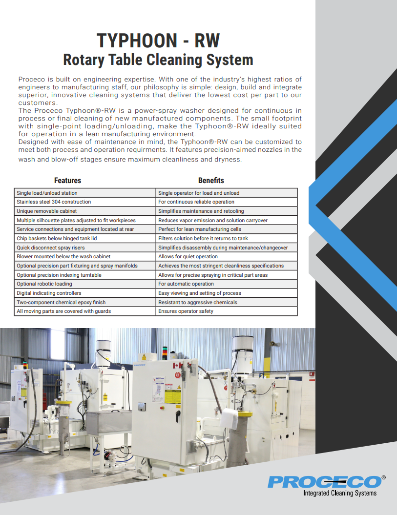 TYPHOON® - RW Rotary Table Cleaning System