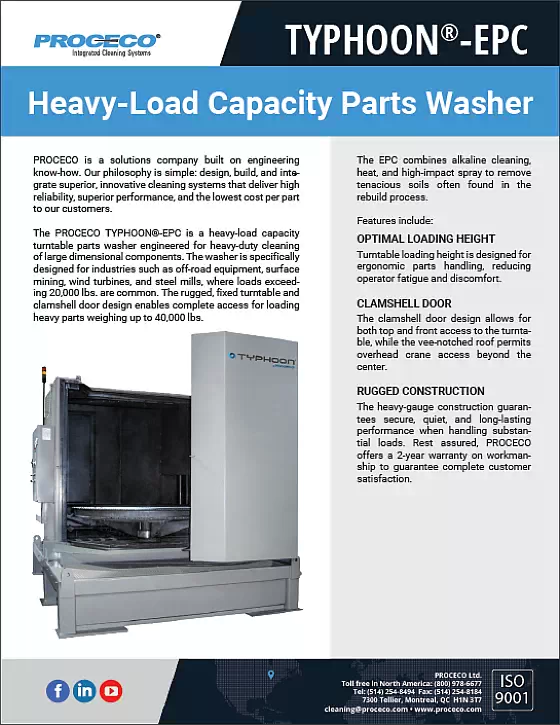 HeavyLoad Capacity Parts Washer PROCECO