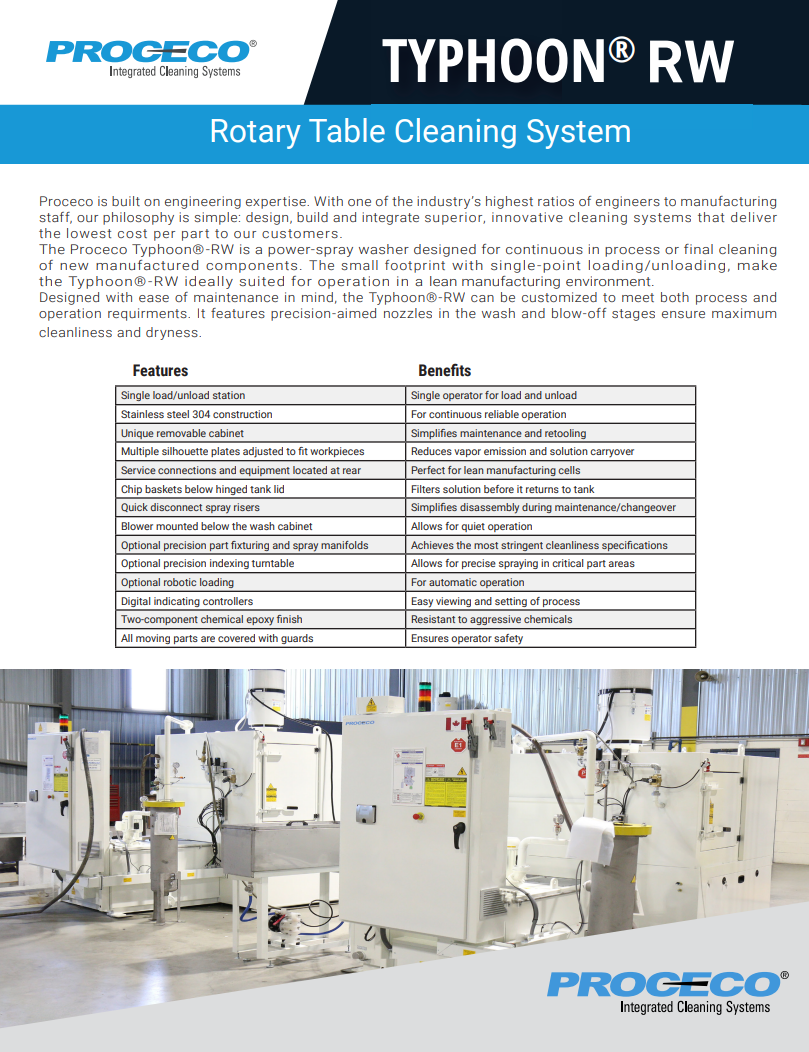 TYPHOON® - RW Rotary Table Cleaning System