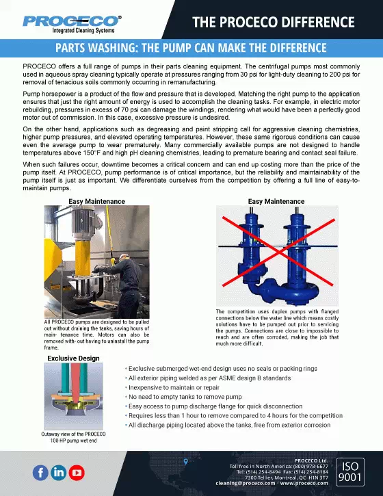 Livre blanc sur la différence des pompes PROCECO (document en anglais)