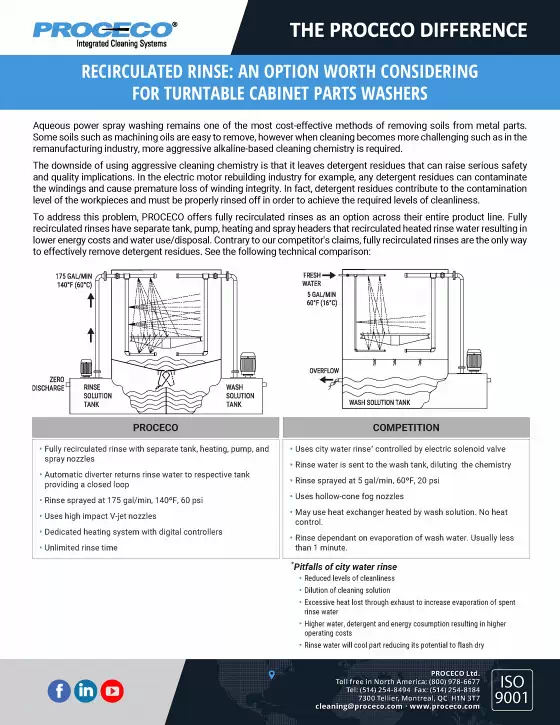 Rinçage recirculé : une option à considérer pour des laveuses de pièces à table tournante (document en anglais)